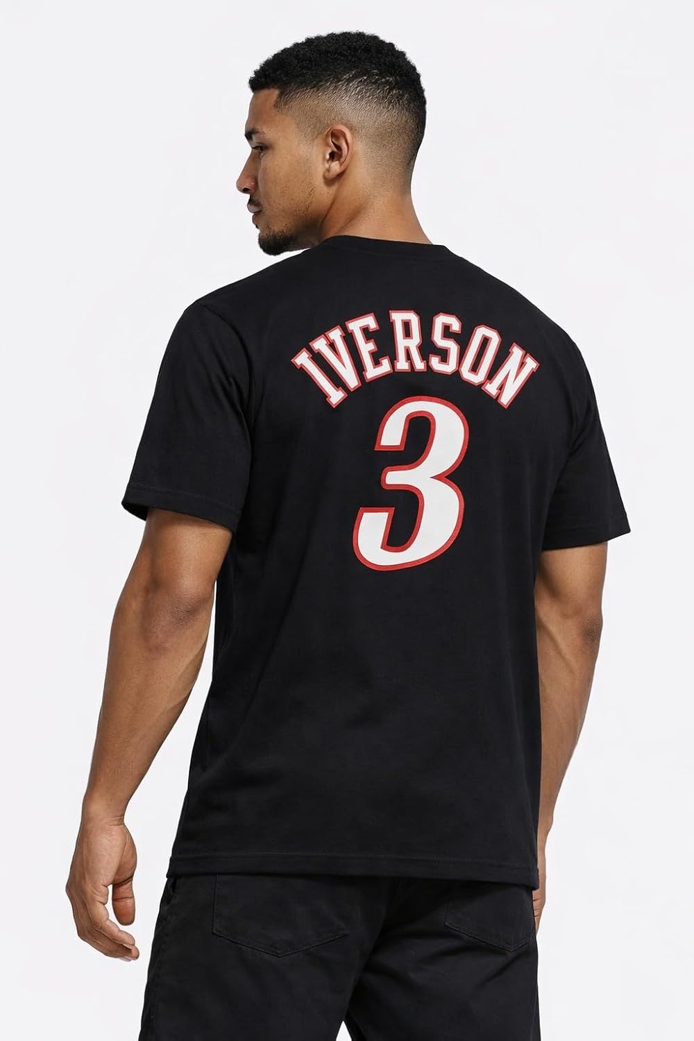 Mitchell &amp; Ness Name &amp; Number T-Shirt (NBA | HWC | NFL) Allen Iverson - Schwarz L, Allen Iverson - S