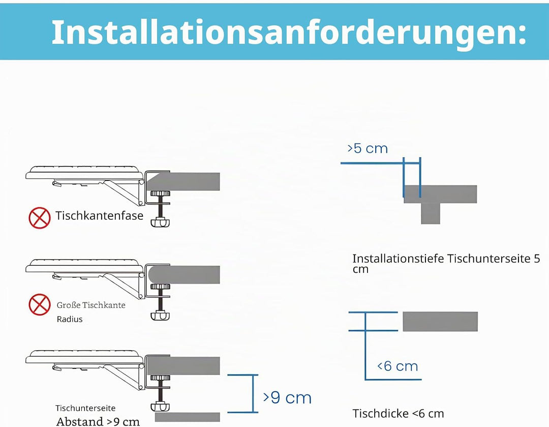 Armauflage Schreibtisch, Armlehnen Polster Verstellbare Computer-Armstütze Schreibtisch Verlängerung