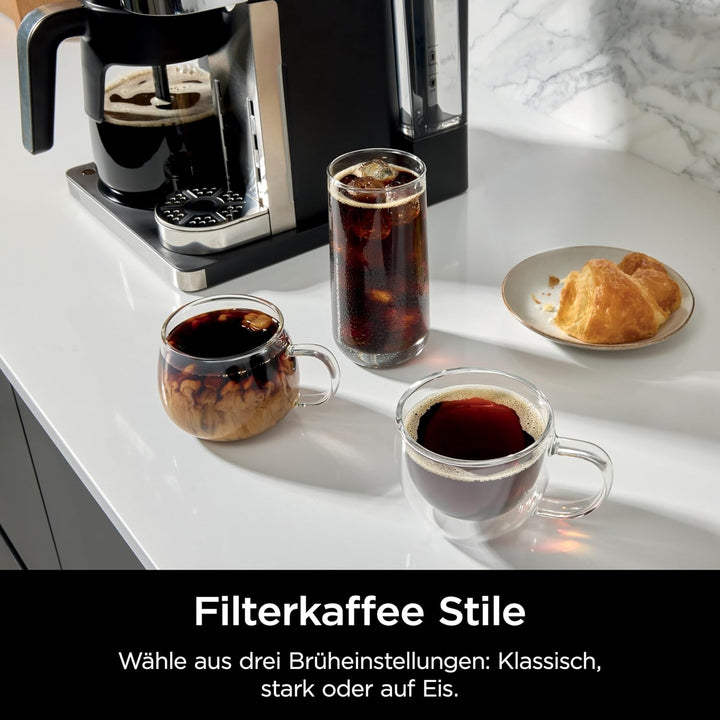 Ninja Prestige 2-in-1 Filterkaffee- und Kapselmaschine mit integriertem Milchaufschäumer, für Latte,