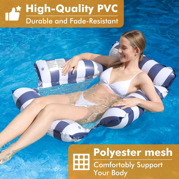 Aufblasbare Pool-Schwimmer-Stuhl-Lounge für Erwachsene und Kinder, die Schwimmen, Streifen-Muster-Sc