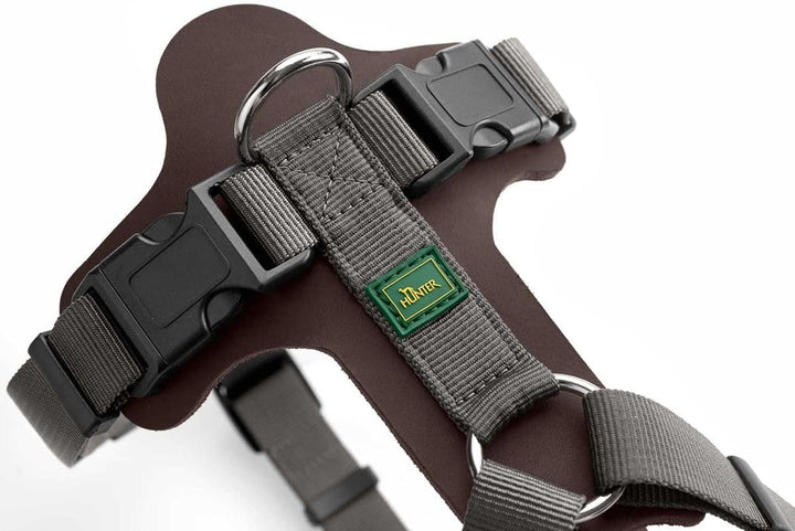 HUNTER AALBORG MIXED Hundegeschirr, XS-S, dunkelbraun/grau dunkelbraun/grau 38 - 51 cm, dunkelbraun/