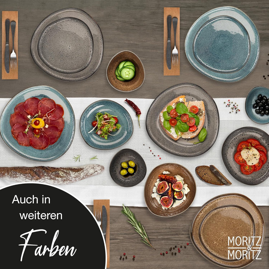 Moritz & Moritz ORGANIC Müslischalen Set 6-teilig Beige, Steingut Bowls im modernen Design, ca. 500