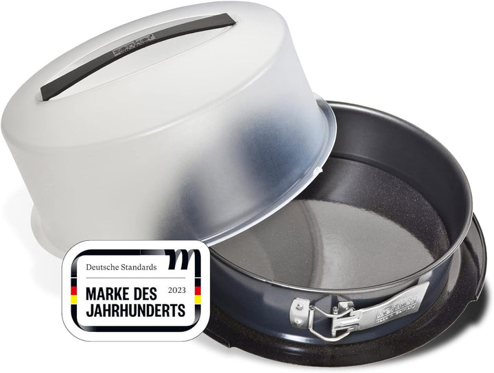 Zenker 7020 Springform mit Transporthaube Ø 28 cm DELUXE & Tortenmesser, 29 cm Patisserie, praktisch