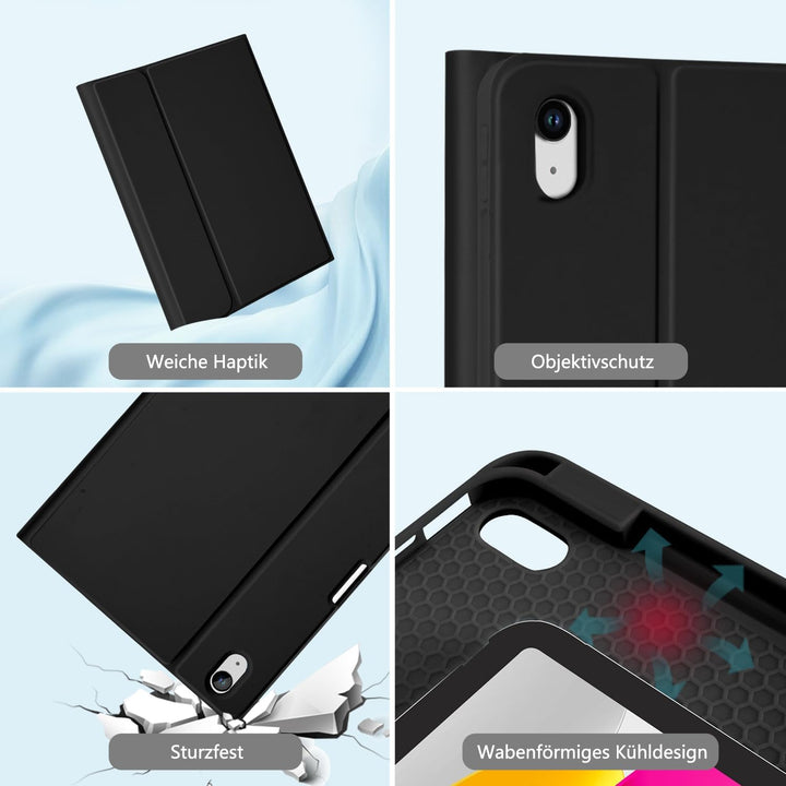 aMZCaSE für iPad A16 10/11th Generation Case mit Tastatur 11/10.9 Zoll(2025/2022),7 Farben Hintergru