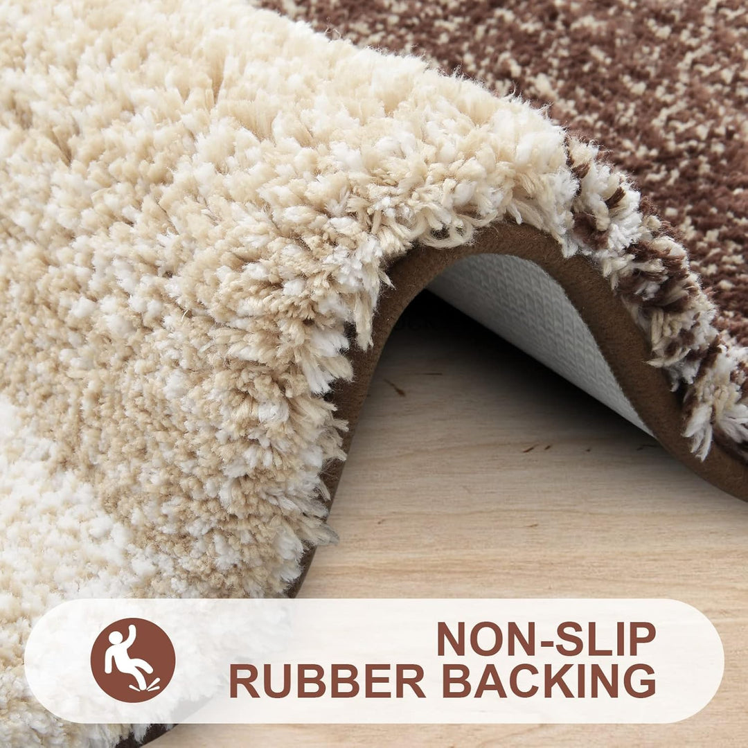 Homaxy Weich Badezimmerteppich 60x90 cm, rutschfest waschbar Badematte Flauschige Hochflor Badteppic