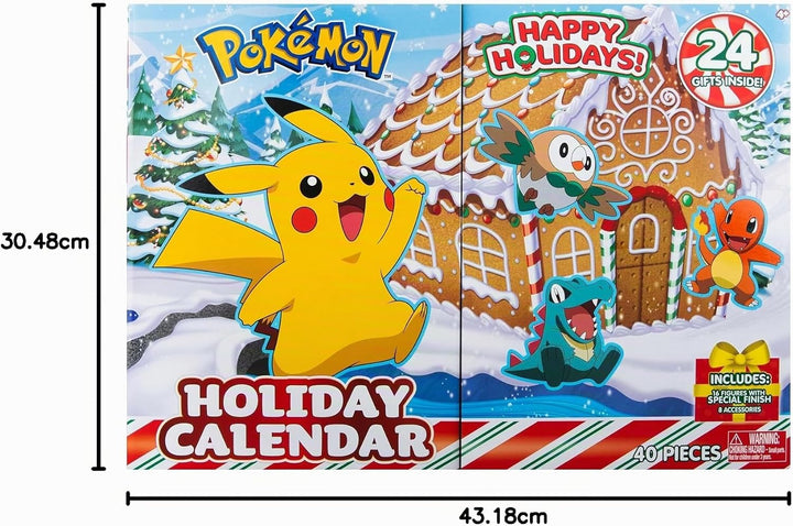 Pokémon PKW3066 - Battle Figure Adventskalender 2023, offizieller Pokémon Kalender mit 24 Überraschu