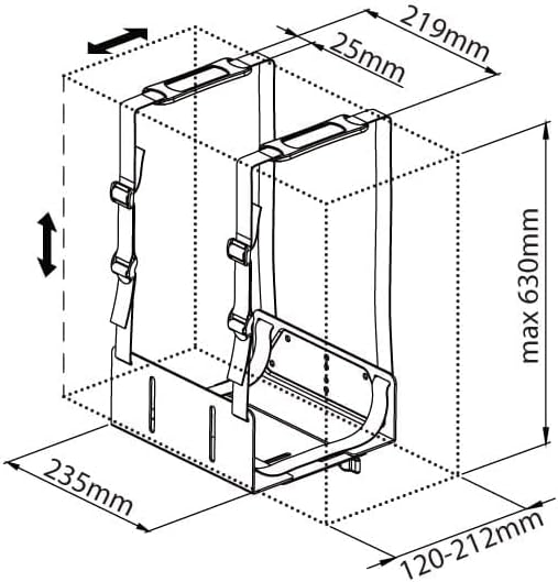 Techly 102239 PC-Halterung für Wand oder Schreibtisch, Schwarz