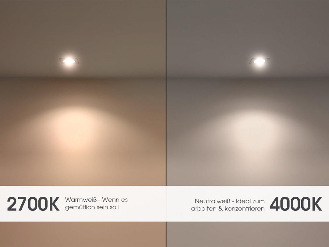 linovum extra flacher Deckenspot in rund weiss inkl. LED Modul 4W warmweiss - Einbaustrahler IP65 Wa