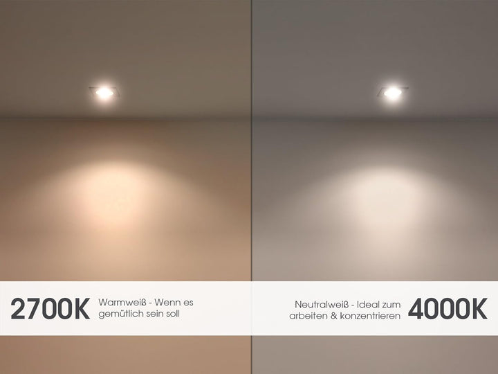 linovum extra flacher Deckenspot in rund weiss inkl. LED Modul 4W warmweiss - Einbaustrahler IP65 Wa