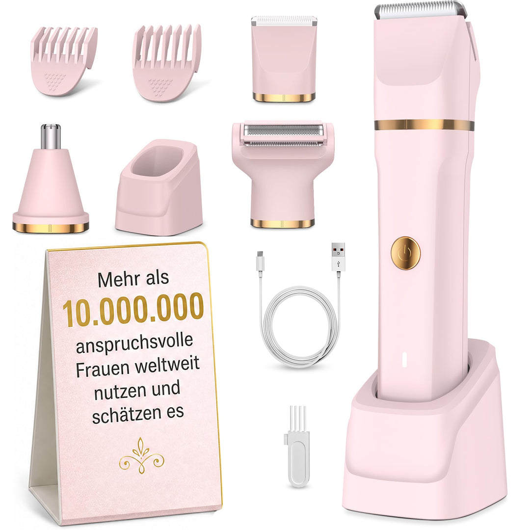BRICH 3-in-1 Elektrischer Intimhaarentferner,Damendesign,Wiederaufladbarer Nass- und Trocken-Bikini-
