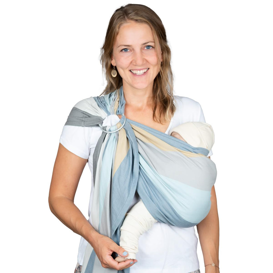 Hoppediz Ring-Sling, Baby-Tragetuch ab Geburt, 100 % kbA-Baumwolle, Design Riga, Riga