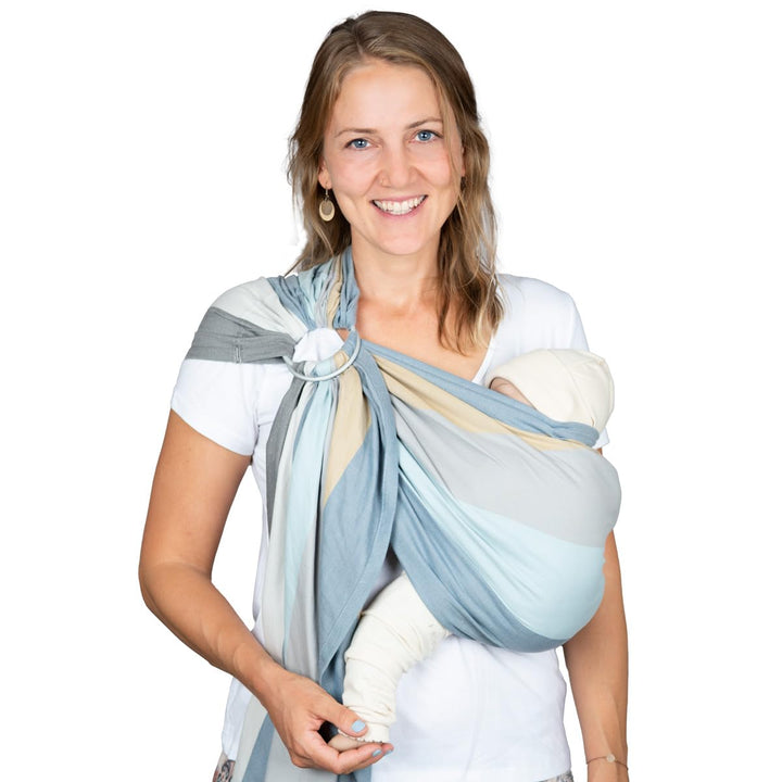 Hoppediz Ring-Sling, Baby-Tragetuch ab Geburt, 100 % kbA-Baumwolle, Design Riga, Riga