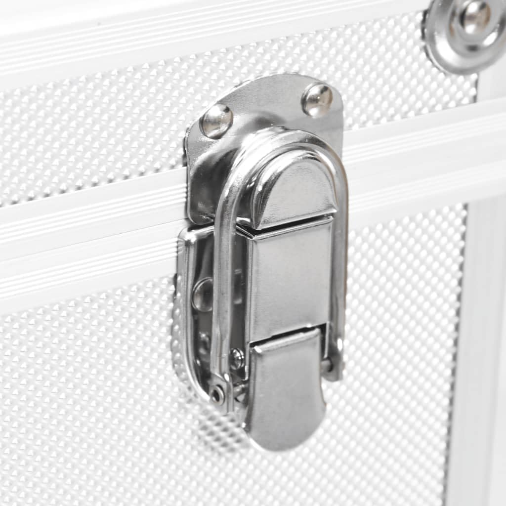 vidaXL Kosmetikkoffer 37x24x40cm Schminkkoffer Schmuckkoffer mehrere Auswahl Silber, Silber