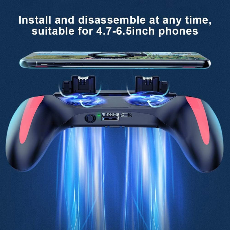 fasient Dual Cooling Fans Handy-Game-Controller, ergonomisches Smartphone-Gamepad mit 2500 mAh/5000