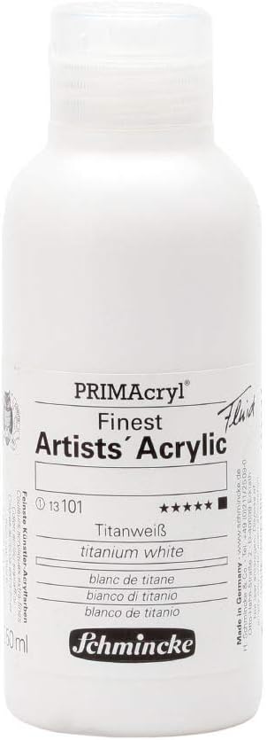 Schmincke – PRIMAcryl® - feinste Künstler-Acrylfarben, Titanweiss - 250 ml