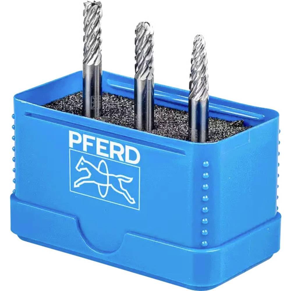 PFERD HM-Frässtift-Set, 3-teilig, Zahnung ALLROUND, Schaft-ø 6 mm, Frässtift-ø 6mm, 21901406 – für d