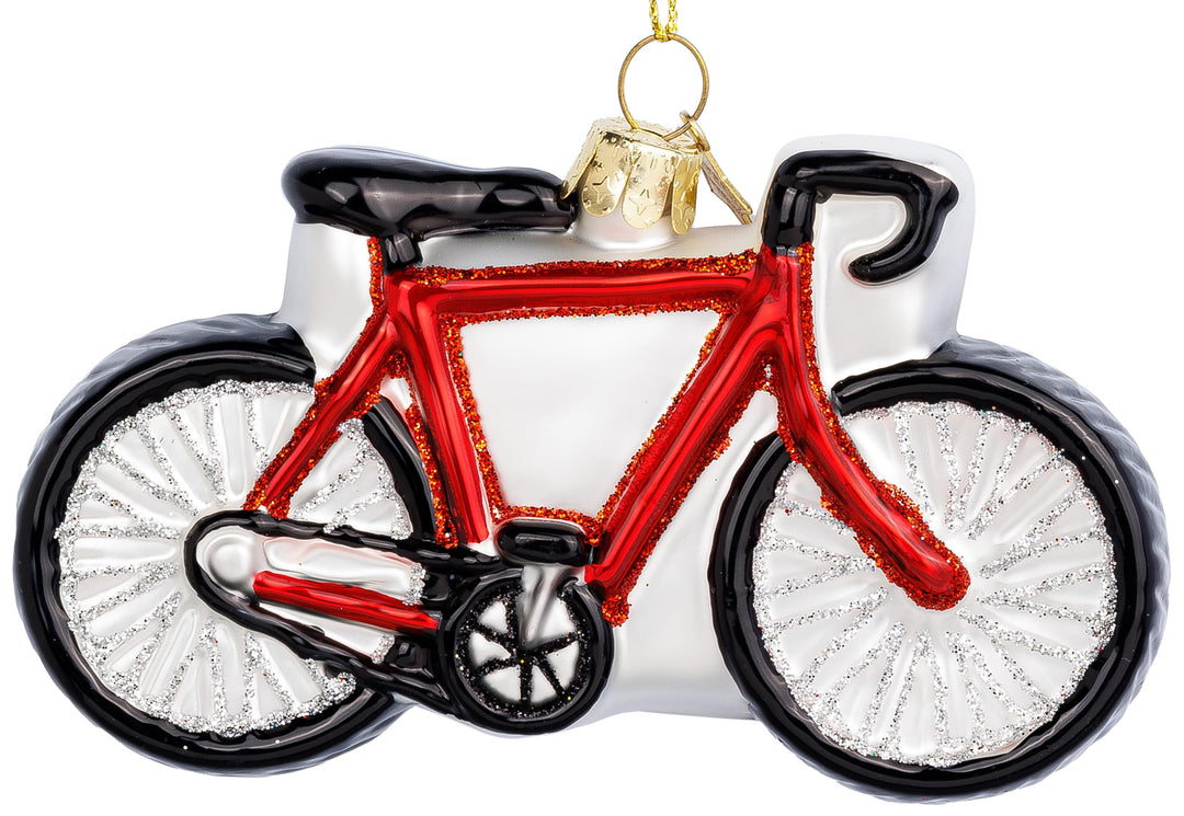 SIKORA Fahrrad Rennmaschine besondere Weihnachtskugel Glas Christbaumschmuck Deko Figur Weihnachten