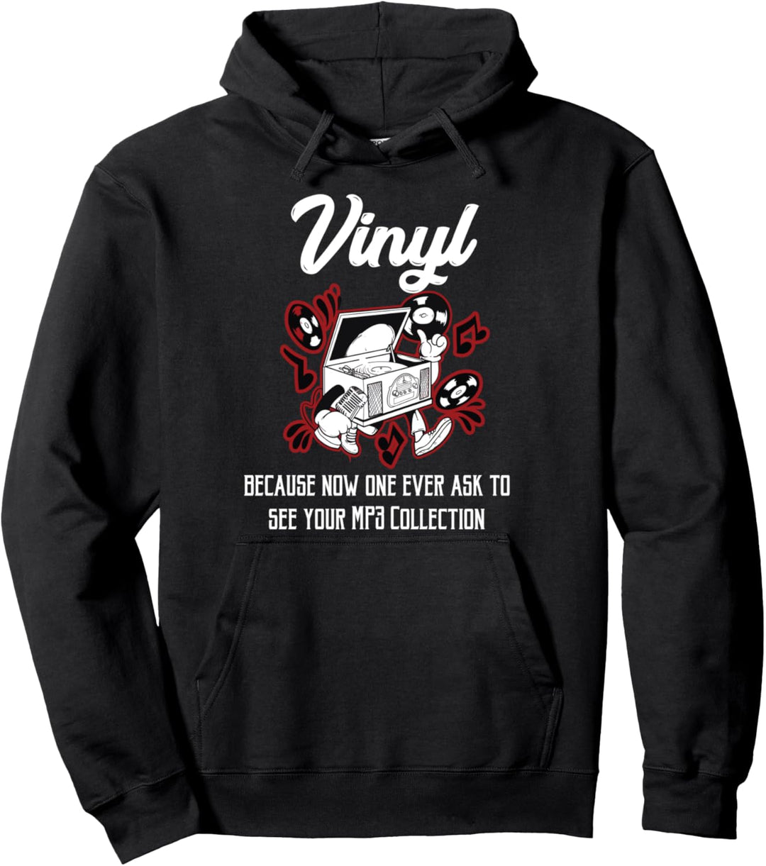 Retro 80er Vintage Vinyl Schallplatten und Plattenspieler Pullover Hoodie