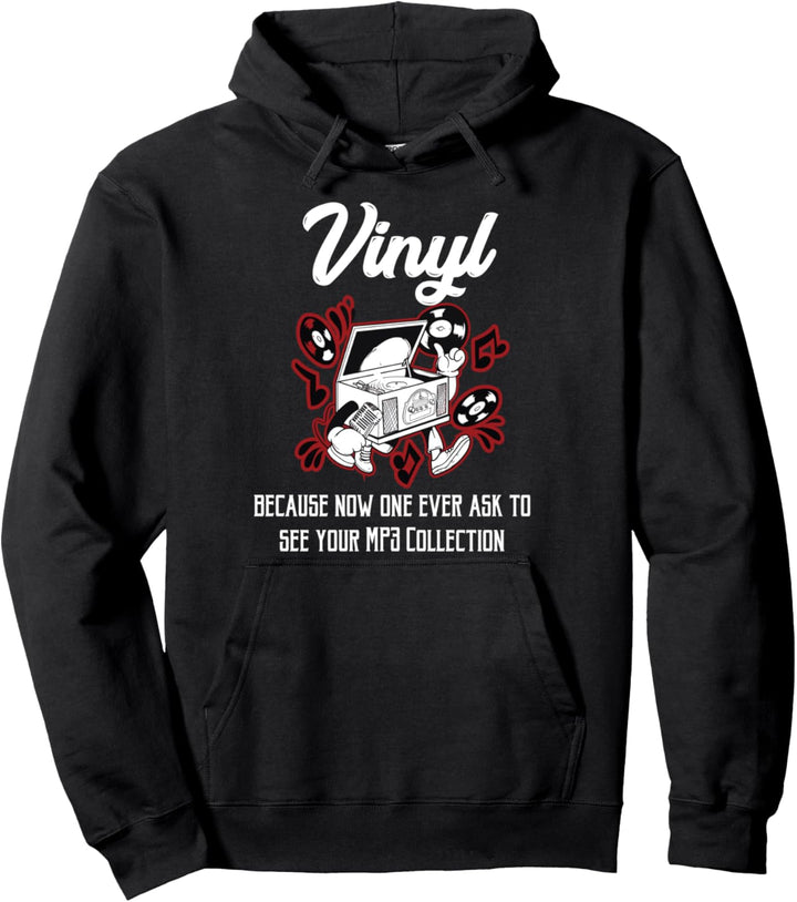 Retro 80er Vintage Vinyl Schallplatten und Plattenspieler Pullover Hoodie