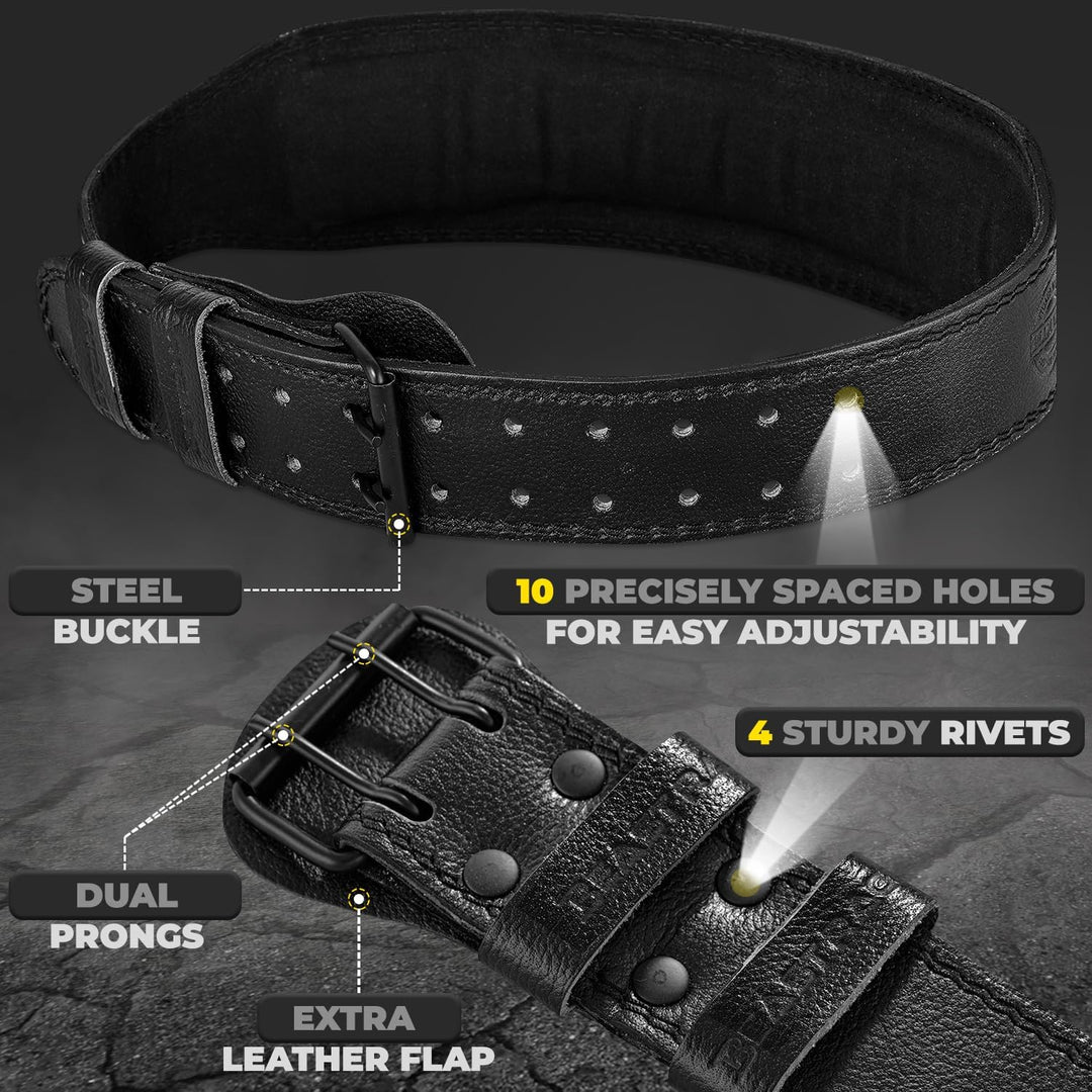 BEAST RAGE Gewichthebergürtel für Männer und Frauen, Leder-Gürtel für Gewichtheben, 10,2 cm gepolste