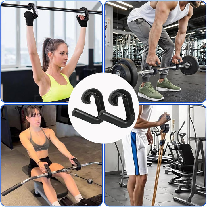 2 Stück Double D Fitness Griffe, 90-Grad-Haken Klimmzug Griffe, Neutral Grip Griffbefestigung, rutsc