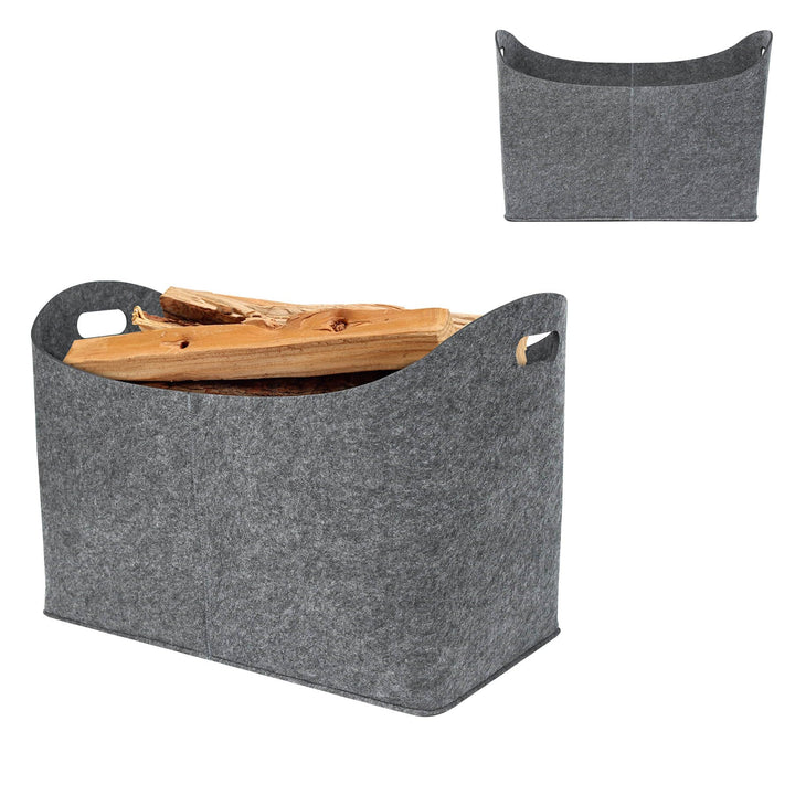 Froadp 2 Stück Filztasche Filzkorb für Kaminholz Einkaufstasche aus Filz Multifunktionale Filztasche