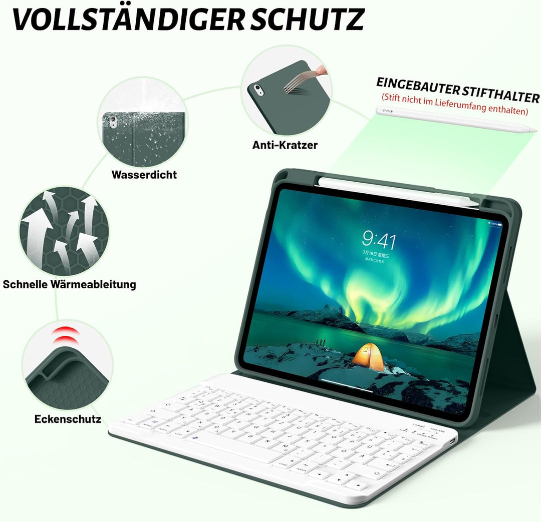 Hülle für iPad (A16) 11. Generation 11 Zoll 2025 mit Tastatur,iPad 10. Generation 10,9 Zoll 2022 Abn