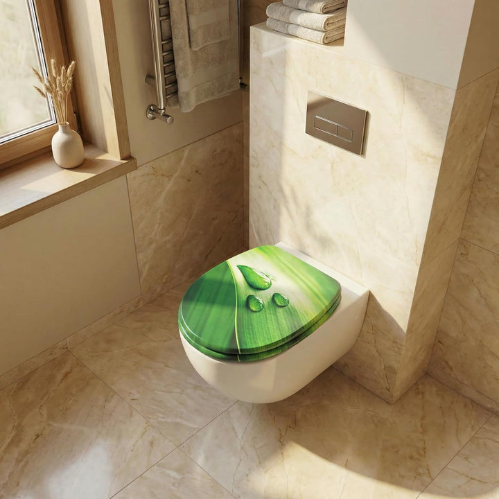 SINOBATH WC-Sitz Mit Absenkautomatik, Hochwertige Und Stabile Antibakterieller Toiletten, MDF Holzke