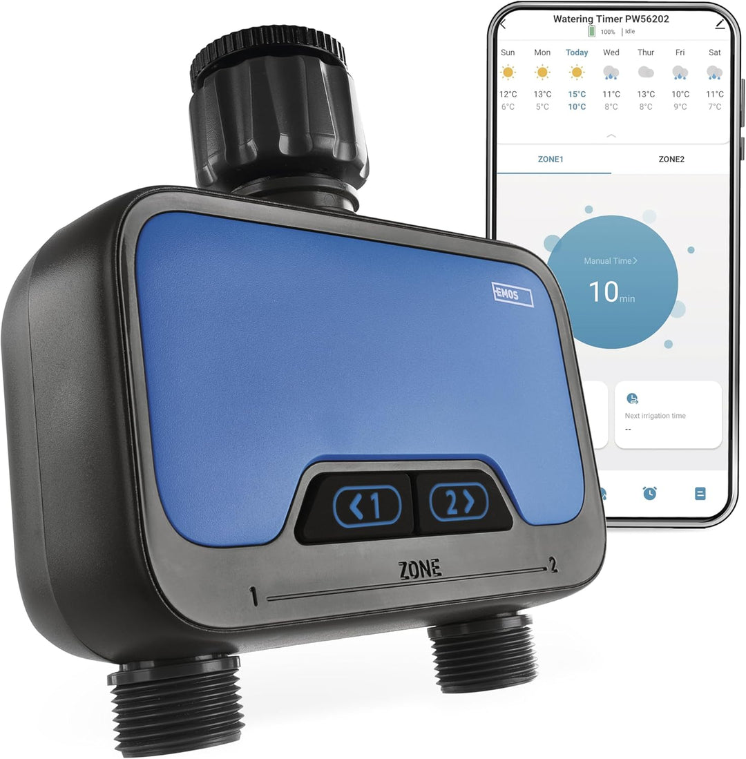 EMOS - smarte Bewässerungsuhr mit 2 Ausgängen mit App, Bluetooth - ZigBee-Hub erforderlich - Batteri
