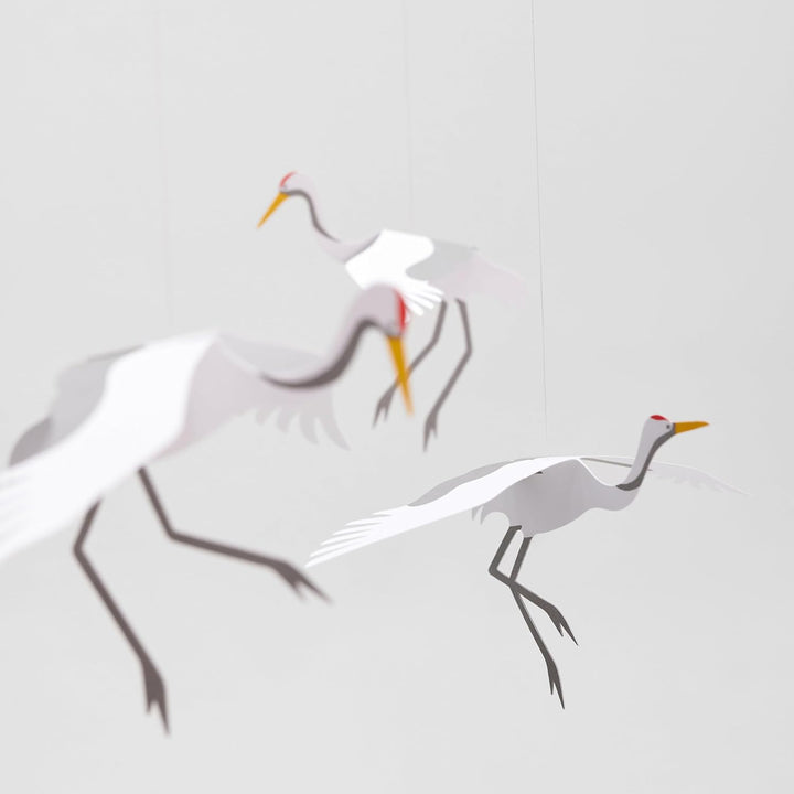 Flensted Mobiles f120 - Kranich - Tanzende Kraniche - Mobile - Windspiel - 45 x 45 cm