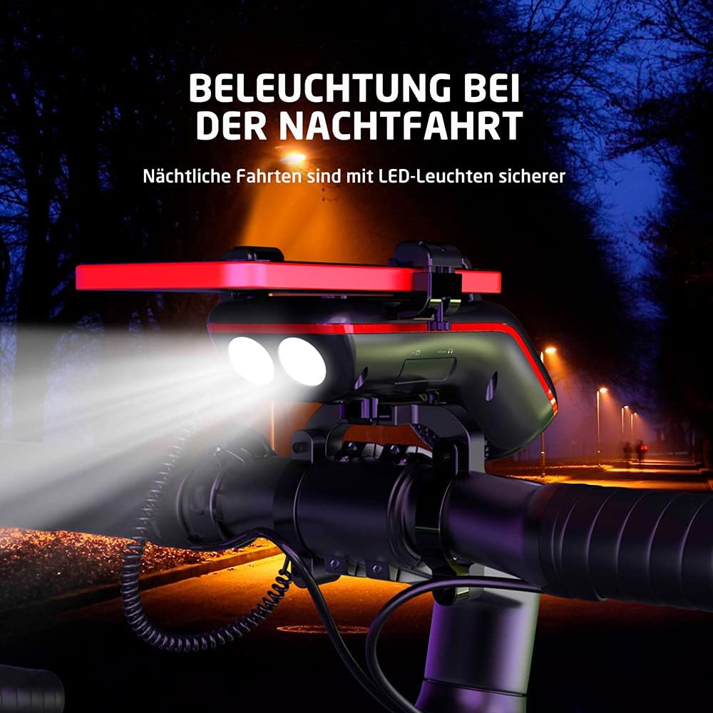 UPPEL Fahrrad Bluetooth Lautsprecher Multifunktions Wasserdichtes Fahrrad Audio - Powerbank/Klingel/