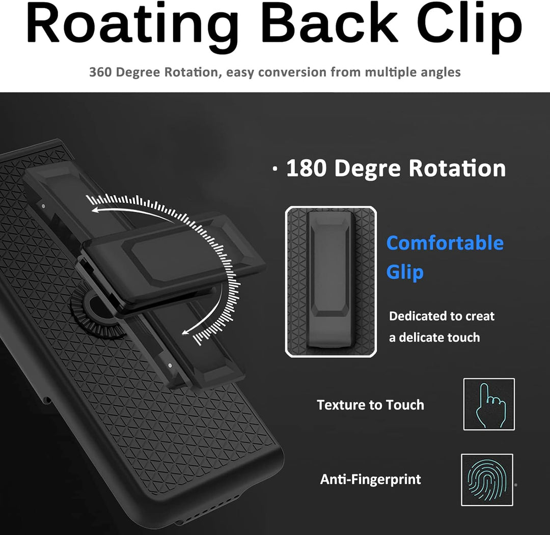 Miimall Schutzhülle für Galaxy Z Fold 3 mit Gürtelclip Hülle, Hochwertiges PU Leder Angenehme Haptik