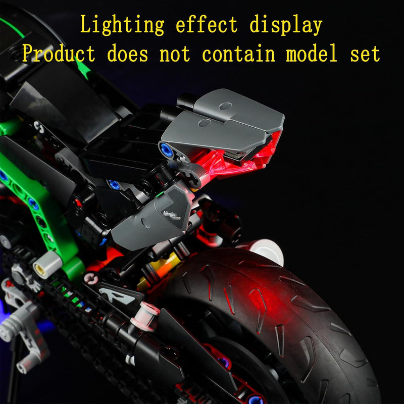 GEAMENT LED Licht-Set Kompatibel mit Lego Kawasaki Ninja H2R Motorrad (Motorcycle) - Beleuchtungsset