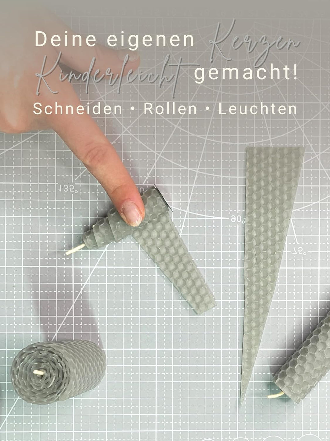Wachsmann 20 Bienenwachsplatten aus Deutschland, hellgrau, Wachsplatten 20 x 15 cm, Bienenwachs Kerz