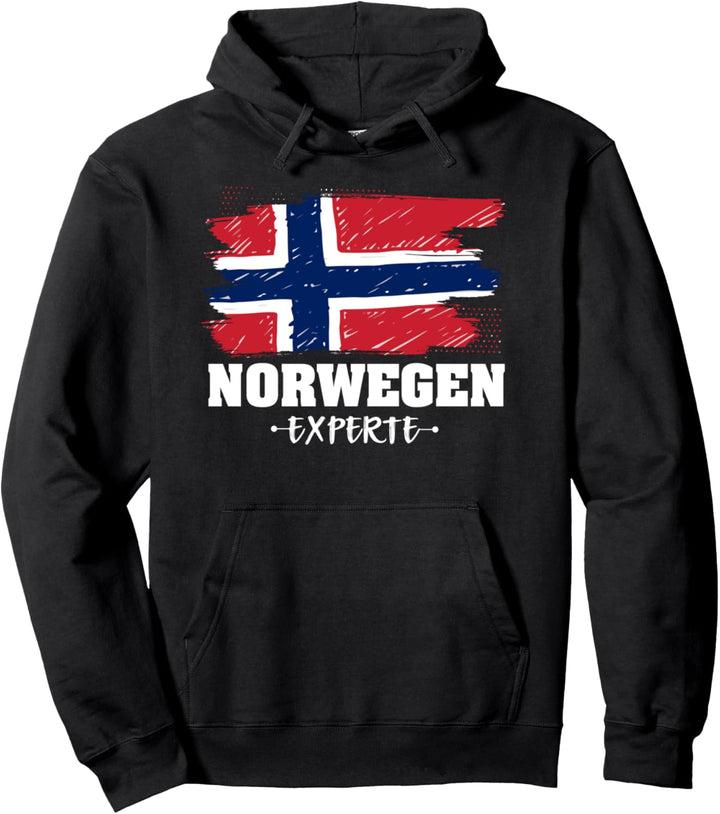 Norwegen Experte Flagge Skandinavien Urlaub Pullover Hoodie