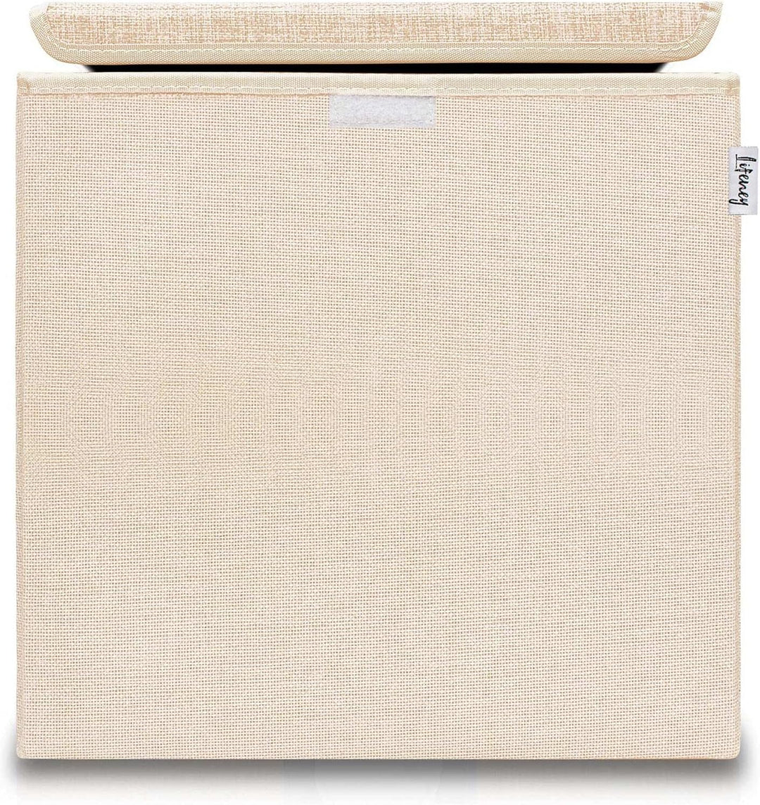 LIFENEY Aufbewahrungsbox mit Deckel im 3er Set Beige, Rosa und Blau I Dreierpack Spielzeugbox passen