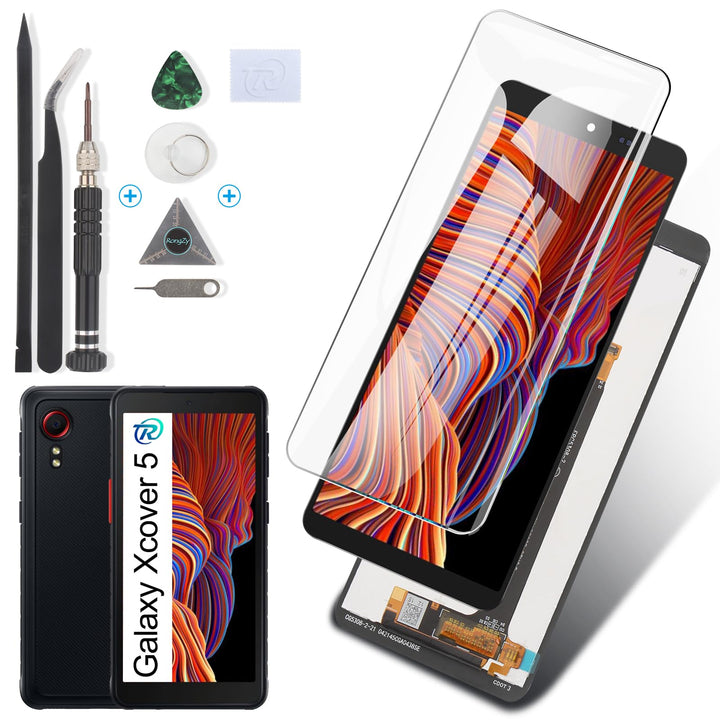 RongZy Display für Samsung Galaxy Xcover 5 LCD Bildschirmersatz Digitizer Touchscreen Montiert Ersat