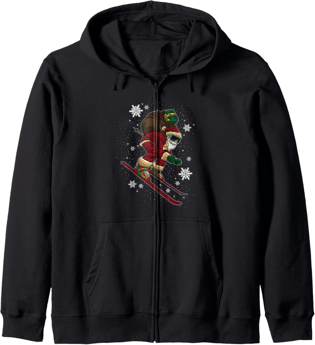 Weihnachtsmann fährt Ski - Lustiges Wintersport Kapuzenjacke