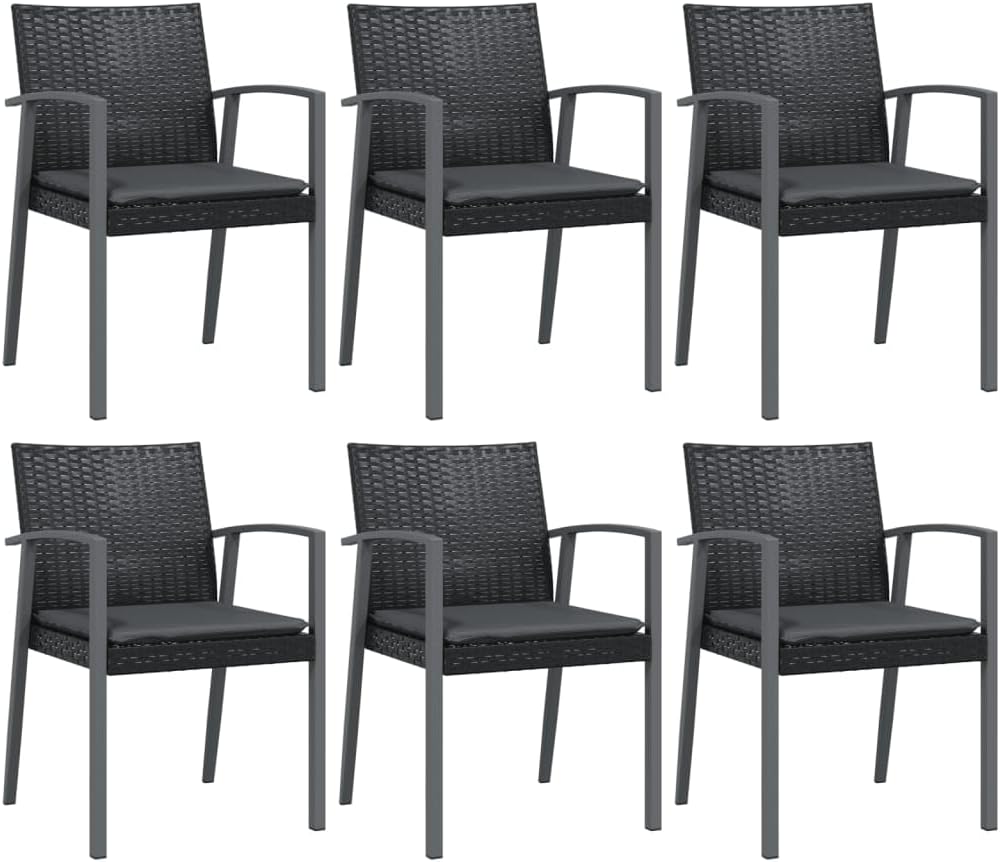 Festnight Poly Rattan Sitzgruppe Gartenmöbel Set mit Kissen Garten Essgruppe 6 Personen Gartenmöbel