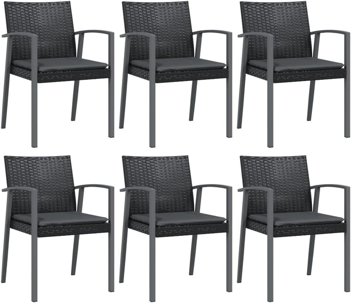 Festnight Poly Rattan Sitzgruppe Gartenmöbel Set mit Kissen Garten Essgruppe 6 Personen Gartenmöbel