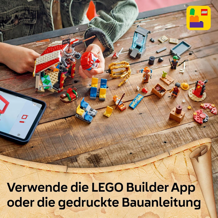 LEGO ONE Piece Zirkuszelt von Buggy dem Clown - Interaktives Spielzeug mit 4 Minifiguren - Ruffy, Na