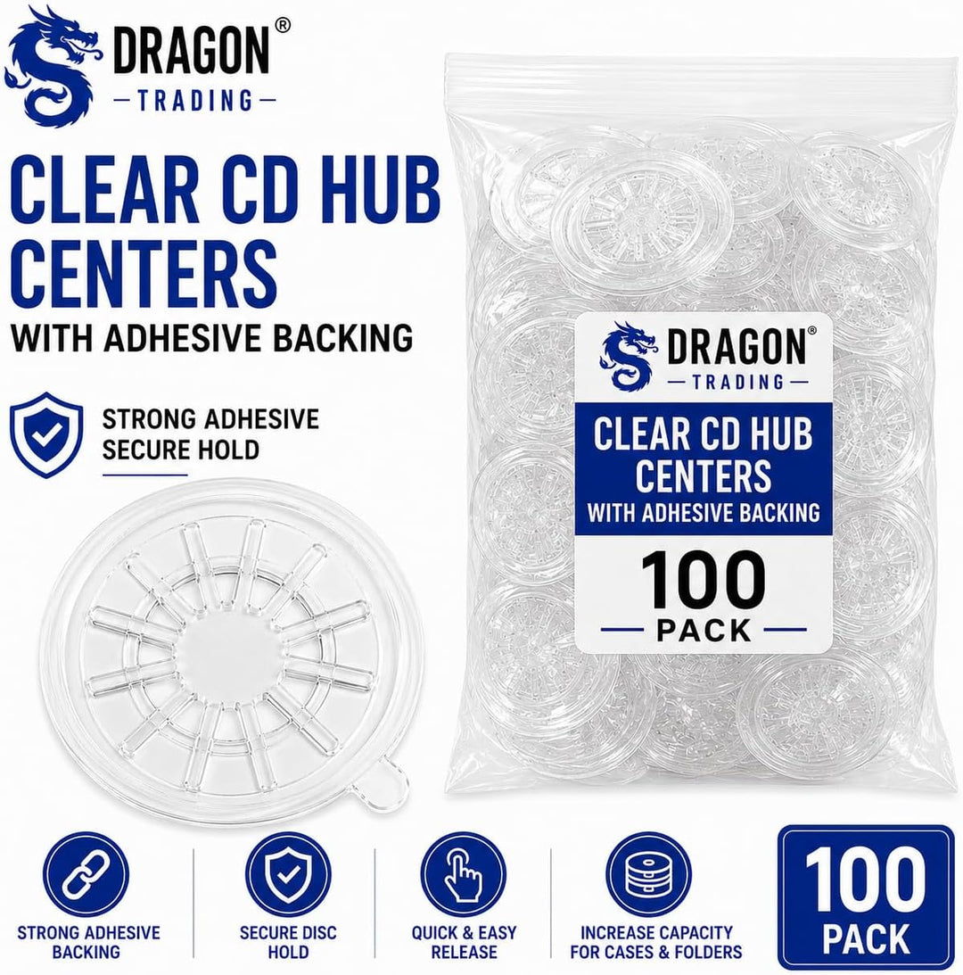 DragonTrading® CD-Hub mit selbstklebender Rückseite, transparent, 100 Stück