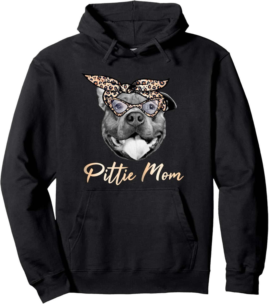 Pittie Mom süsses Pitbull Mama Leopard Print Pitbull Pullover Hoodie