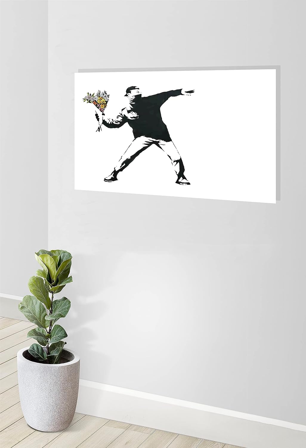 Banksy Leinwanddruck, Motiv: Blumenwerfer, 86 x 61 cm, A1