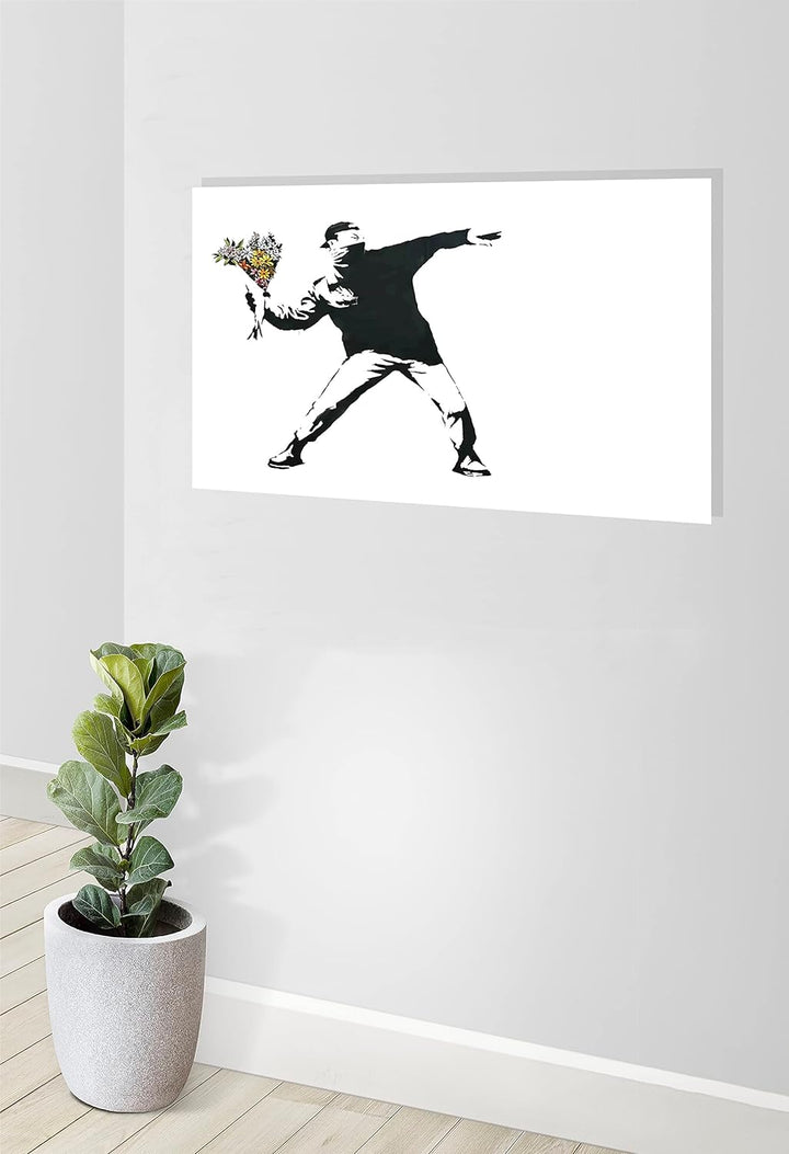 Banksy Leinwanddruck, Motiv: Blumenwerfer, 86 x 61 cm, A1