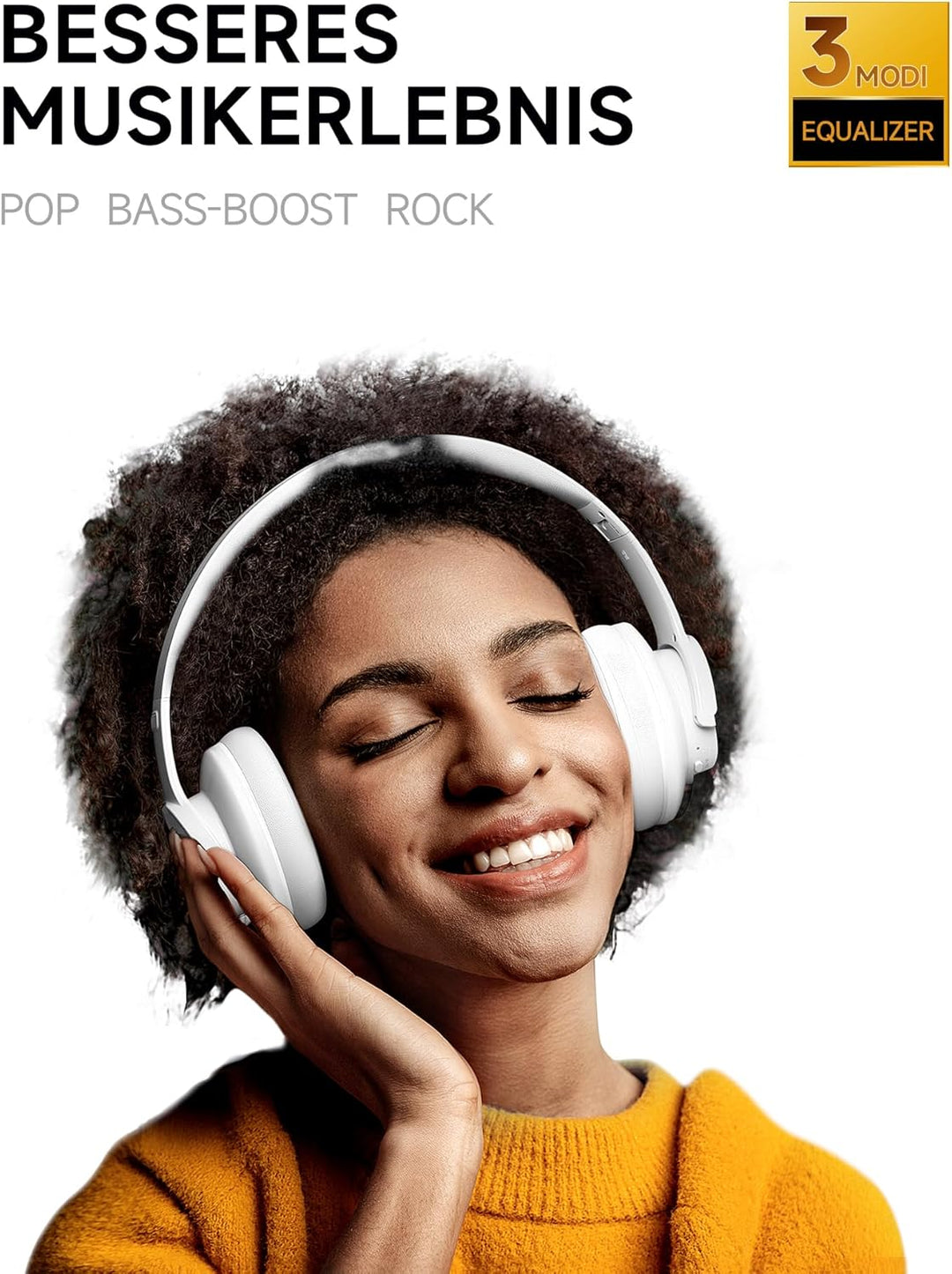 Picun B8 Bluetooth-Kopfhörer, 120 Stunden Kopfhörer, kabellos, Bluetooth, Freisprechanrufe, 3EQ & Sp