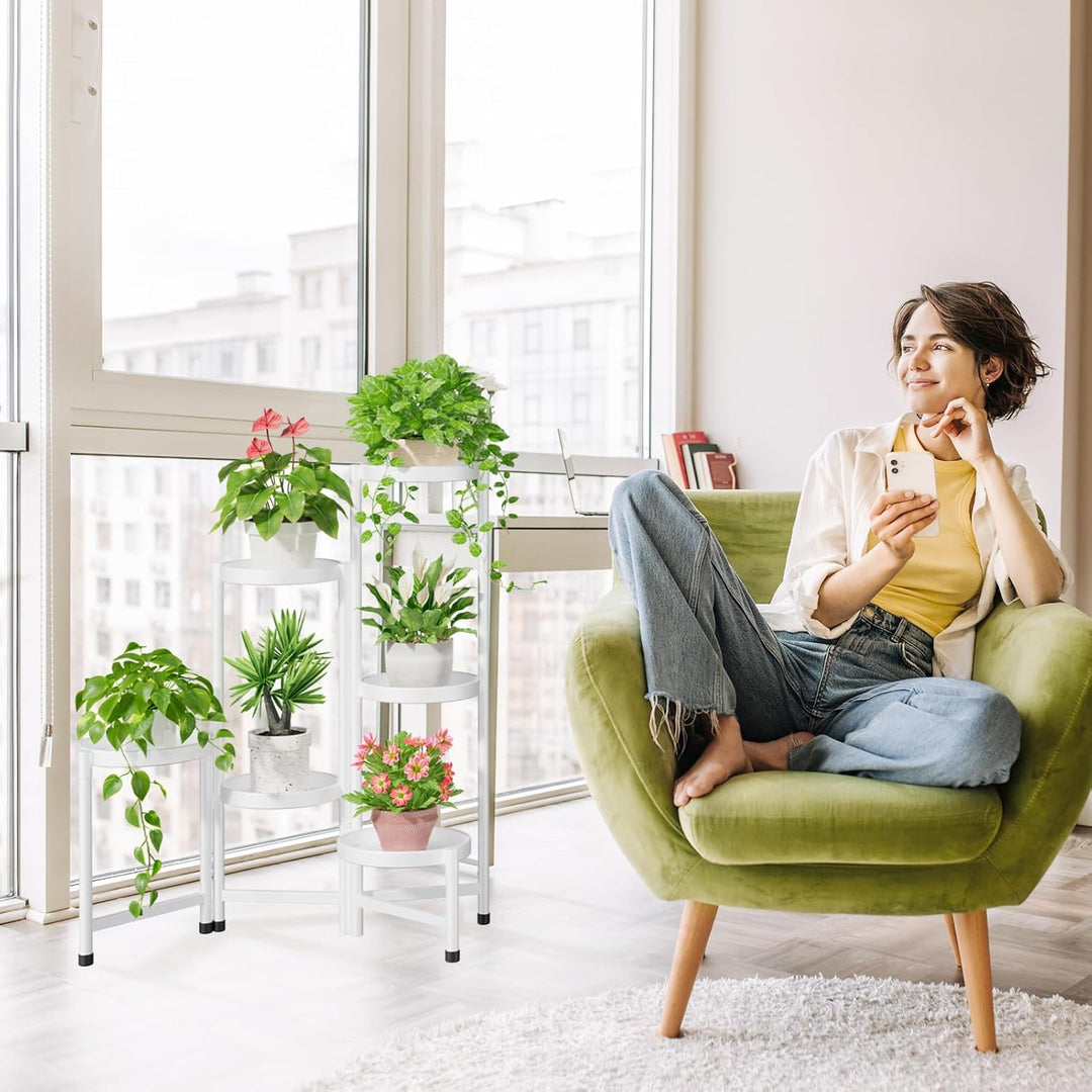 iDavosic.ly Pflanzenständer Metall mit 6 Etagen, Blumenständer Pflanzenregal Blumenregal Indoor Outd