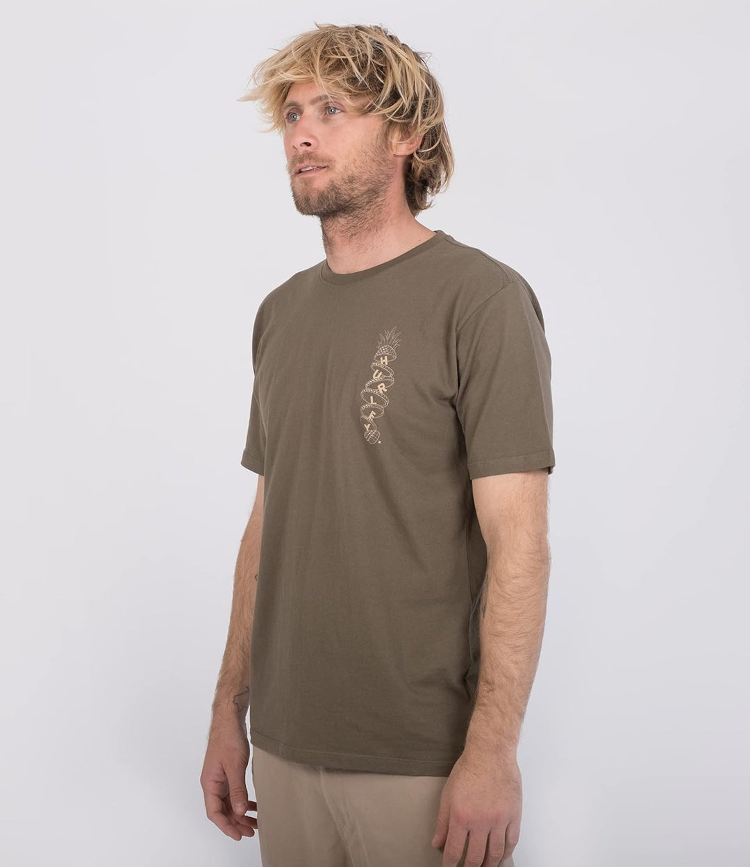 Hurley Herren Evd Wash Tropical Slices Tee Ss T-Shirt, Olivgrün