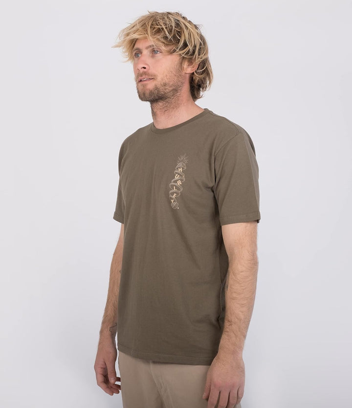 Hurley Herren Evd Wash Tropical Slices Tee Ss T-Shirt, Olivgrün