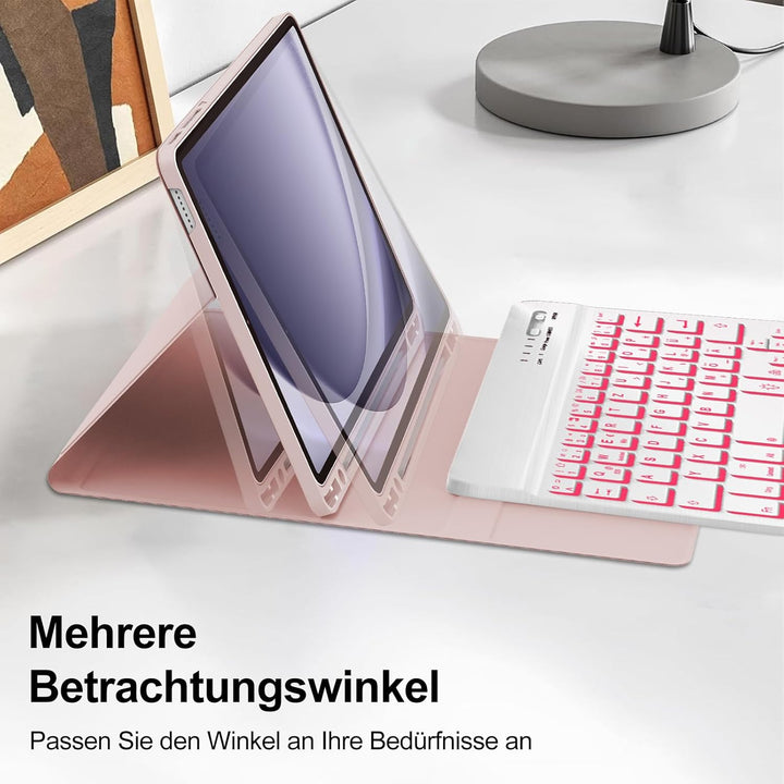IVEOPPE Hülle mit Tastatur für Samsung Galaxy Tab A9 8.7", Tastatur für Samsung Tablet A9 2023, Magn